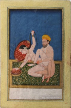 禁断とセクシー Painting - Kalpa Sutra または Koka Shastra 写本のアーサナ 3 セクシー